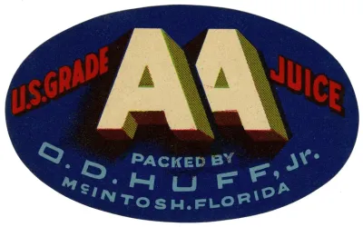 Aa Juice Fruit Label