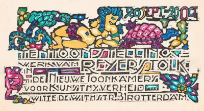 Aankondiging Van Een Tentoonstelling Van Reijer Stolk In Rotterdam
