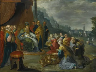 Aaron Receiving Gold From The Israelites