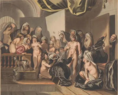Abdes Discovers A Young Man Among Her Undressed Nuns
