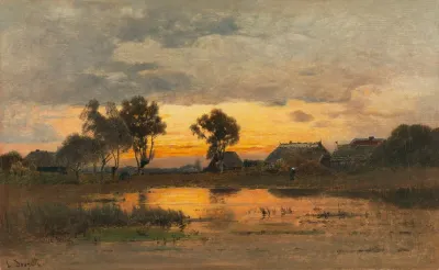 Abenddammerung Am Weiher
