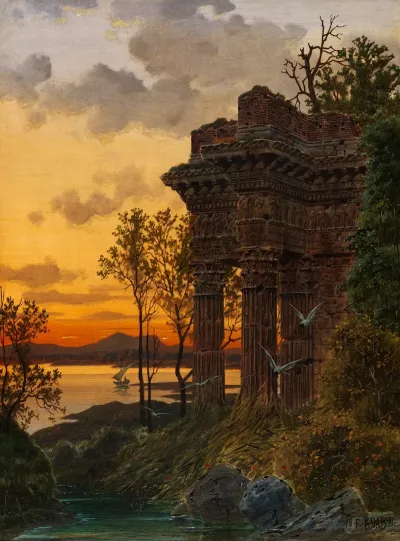 Abendliche Ruinenlandschaft