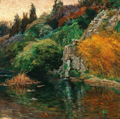 Abendstimmung Motiv Aus Dem Parke S K H Erzherzog Josef In Fiume