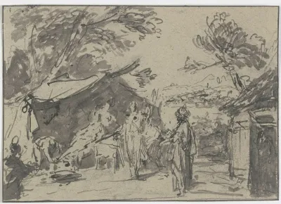 Abraham Bewirtet Die Drei Engel Vor Seinem Haus