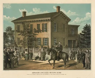 Abraham Lincolns Return Home After His Successful Campaign For The Presidency Of The United States In October 1860