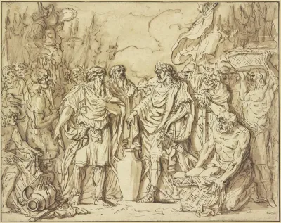 Abraham Und Melchisedek Opfern Brot Und Wein Zum Dank Fur Die Besiegung Der Funf Konige