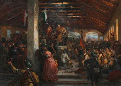 Abschied Der Freiwilligen Von 1848 Am Alten Sudbahnhof