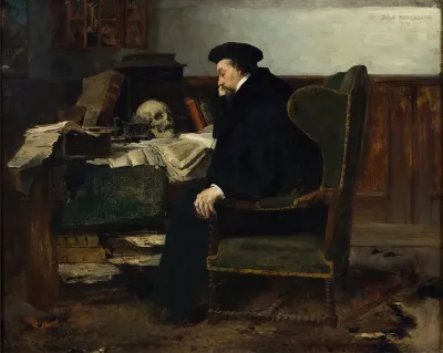 Absorbed In His Studies