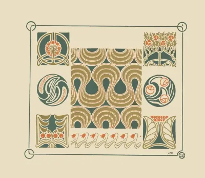 Abstract Design Based On Flower Buds Berries Tulips