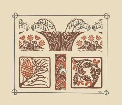 Abstract Design Based On Flowers And Pinecones 2