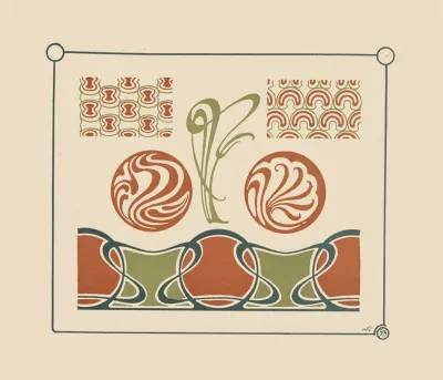 Abstract Design Based On Organic Shapes And Arabesques