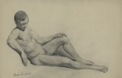 Academic Nude Of A Reclining Man