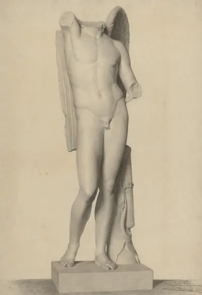 Academic Study After A Sculpture Farnese Eros