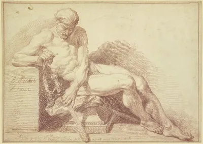 Academy Study Seated Nude With A Sword