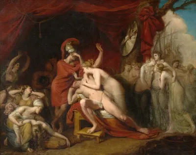 Achilles Frantic For The Loss Of Patroclus Rejecting The Consolation Of Thetis