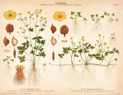 Acrid Buttercup Upright Crowfoot Creeping Buttercup