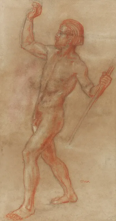 Actaeon Male Nude With Spear