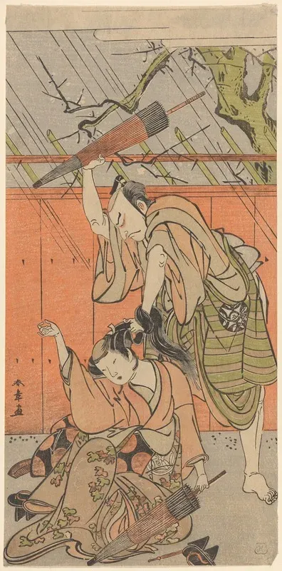 Actors Nakamura Nakazo I And Yamashita Kinsaku Ii