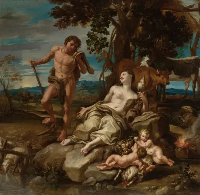 Adam And Eve With The Infants Cain And Abel 2
