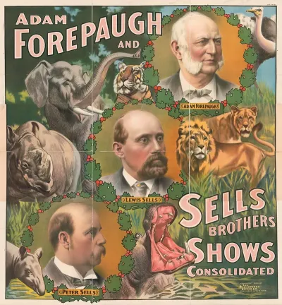 Adam Forepaugh And Sells Brothers Shows Consolidated The 5 Famous Millettes Pre Eminent Acrobatic Marvels