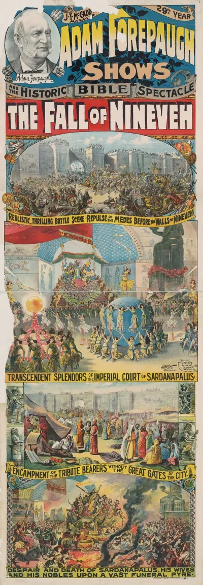 Adam Forepaugh Shows And The Historic Bible Spectacle The Fall Of Ninevah
