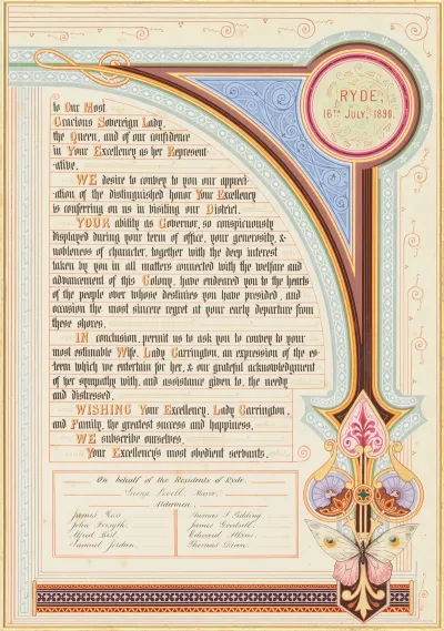 Addresses Presented To Lord Carrington Governor Of New South Wales Pl 01
