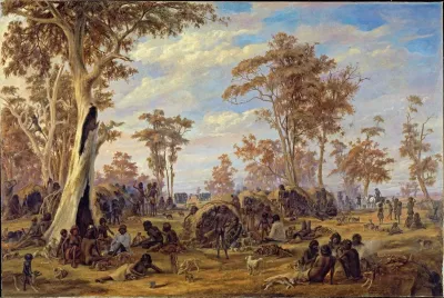 Adelaide A Tribe Of Natives On The Banks Of The River Torrens