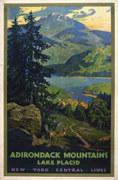Adirondack Mountains Lake Placid New York Central Lines