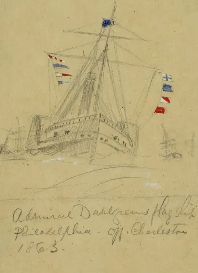 Admiral Dahlgrens Flag Ship Philadelphia Off Charleston 1863