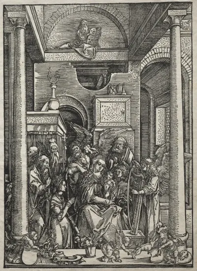 Adoration Of The Virgin And Child By Saints And Angels