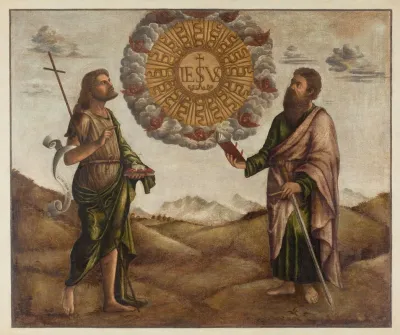 Adorazione Del Nome Di Gesu Tra San Giovanni Battista E San Paolo