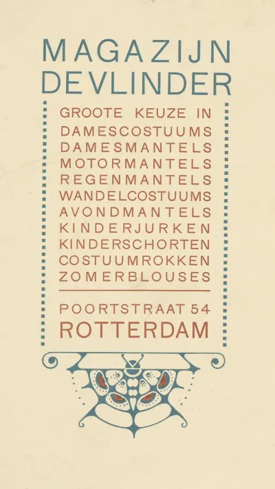 Advertentie Van Magazijn De Vlinder Te Rotterdam