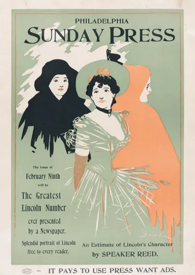 Advertisement For Philadelphia Sunday Press Ferbuary 9 1896