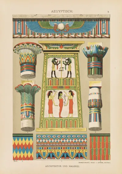 Aegyptisch Architektur Und Malerei