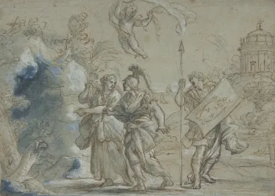 Aeneas And The Cumaean Sibyl Entering The Infernal Regions