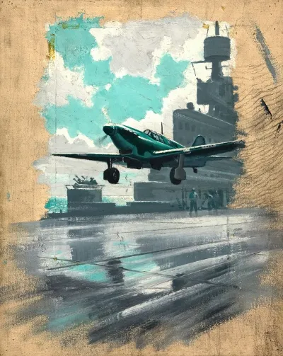 Aeroplane Taking Off From Aircraft Carrier