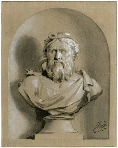 Aesculapius Borstbeeld In Een Nis