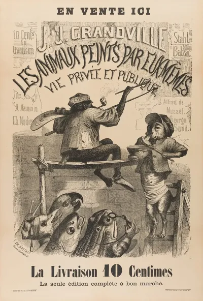 Affiche De Libraire Pour Les Scenes De La Vie Privee Et Publique Des Animaux