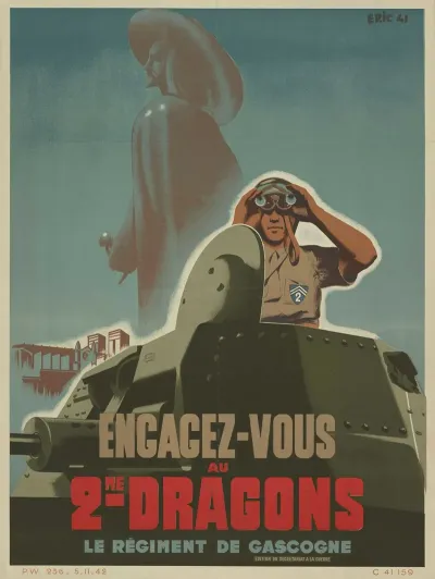 Affiche De Recrutement De Larmee De Vichy 2e Dragons Le Regiment De Gasgogne