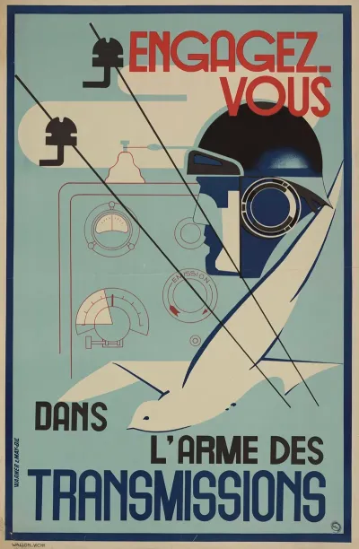 Affiche De Recrutement De Larmee De Vichy Engagez Vous Dans Larme Des Transmissions