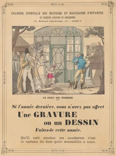 Affiche Van De Chambre Syndicale Des Editeurs Et Marchands Destampes Et Dessins Anciens Et Modernes Te Parijs 3