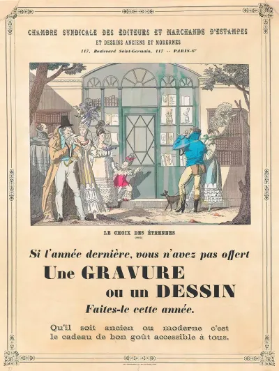 Affiche Van De Chambre Syndicale Des Editeurs Et Marchands Destampes Et Dessins Anciens Et Modernes Te Parijs