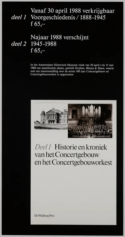 Affiche Voor 2 Boeken Een Manifestatie En Een Tentoonstelling Rond 100 Jaar Concertgebouw