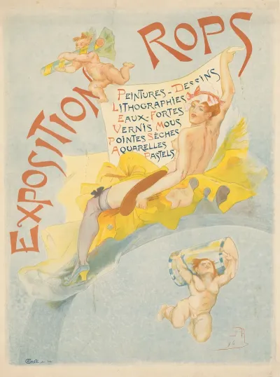Affiche Voor Een Expositie Met Werk Van Felicien Rops