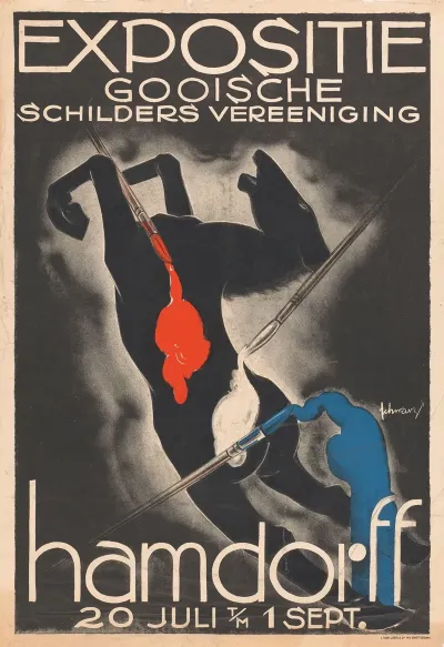 Affiche Voor Expositie Gooische Schilders Vereeniging