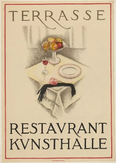 Affiche Voor Het Restaurant Kunsthalle In Bazel