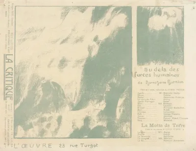 Affiche Voor Het Toneelstuk Au Dela Des Forces Humaines