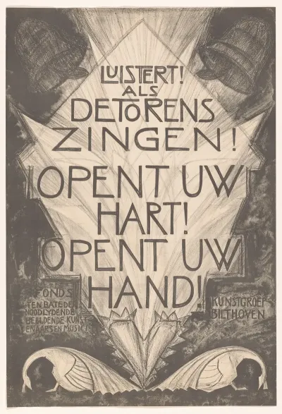 Affiche Voor Noodlijdende Kunstenaars En Musici
