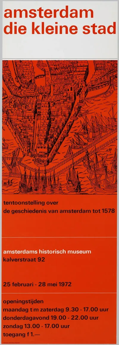 Affiche Voor Tentoonstelling Amsterdam Die Kleine Stad