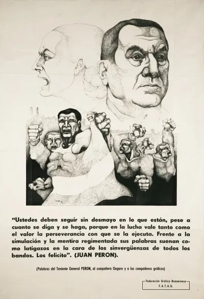 Afiche Federacion Grafica Bonaerense De 1973